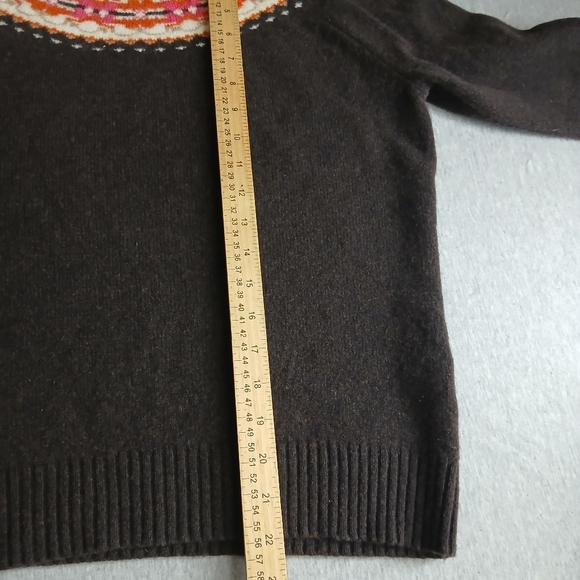 J Crew Sweater Womens Large Lambs Wool Fair Isle Crew Neck Boho Cozy Western - Picture 6 of 11